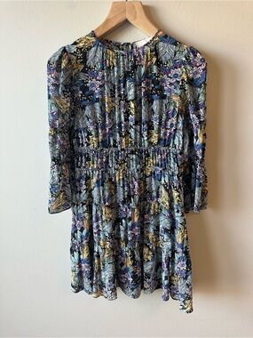 cinq a sept Floral Multicolor Smocked Mini Dress